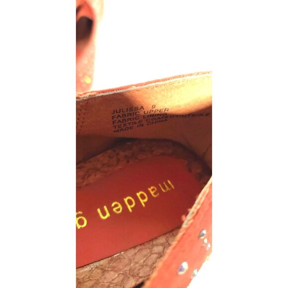 Madden Girl Women's Julissa Size 9 Coral colored and crystal flat shoes - Picture 4 of 7